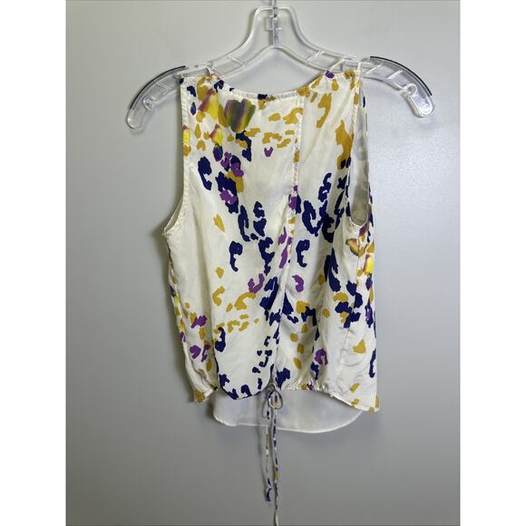 Anthropologie Greylin Tank Top Womens XS Cheetah Print Silk Y2K Cream Office - Picture 2 of 7